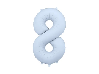 Balon foliowy Cyfra "8", Mglisty niebieski - 86cm