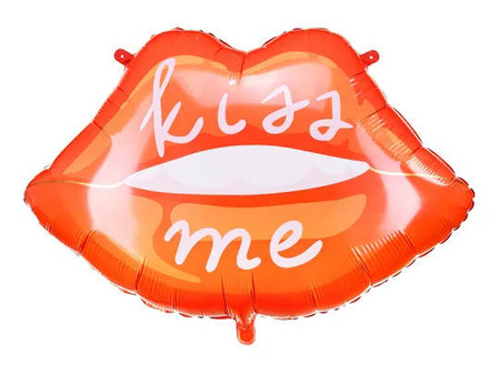 Balon foliowy, Usta, Kiss Me - 86,5 x 65 cm