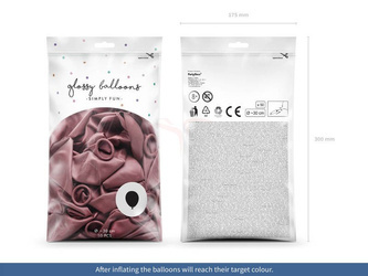 Balony lateksowe 30cm, Glossy, Różowe złoto - 50 sztuk