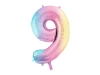 Balon foliowy - Cyfra 9 - Kolorowa - 86cm