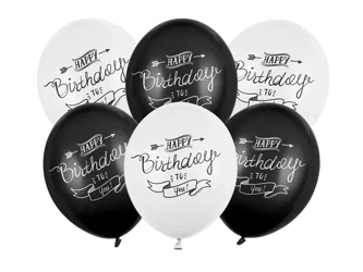 Balony lateksowe 30cm, Happy Birthday To You - 6 sztuk