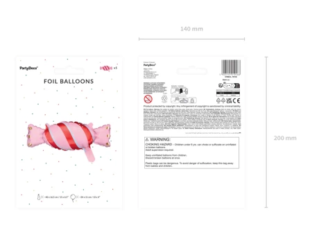 Balon foliowy - Cukierek - 40 x 16,5cm - 5 sztuk