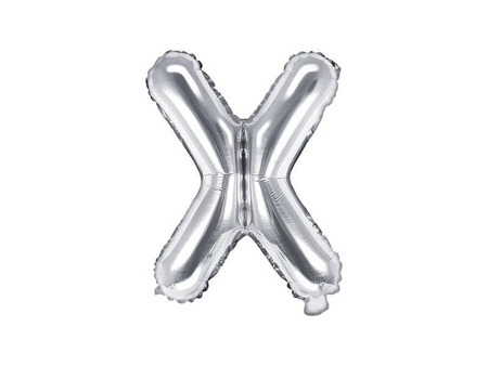 Balon foliowy - Litera "X" - Srebrna - 35 cm