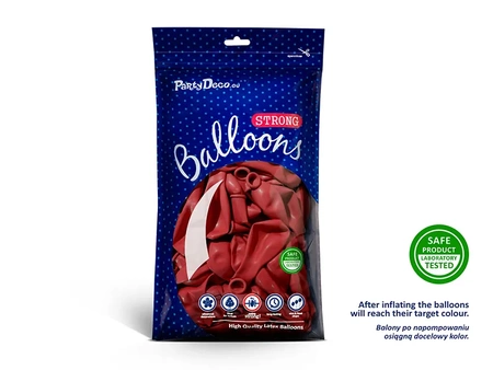 Balony lateksowe 23 cm Pastel Poppy Red (CZERWONY) 100 szt.