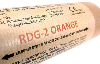 DWUSTRONNA Świeca dymna - POMARAŃCZOWA - Zawleczka - 60 sek.