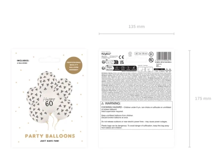 Balony 30cm - 60 - Pastel OffWhite - 6 sztuk