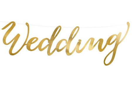 Baner, Wedding, Złoty - 16.5 x 45 cm