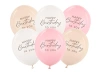 Balony 30cm - Happy Birthday - Różowy mix - 6 sztuk