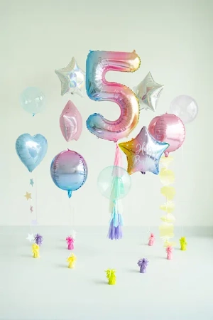 Balon foliowy - Cyfra 5 - Kolorowa - 86cm
