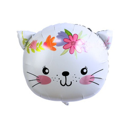 Balon Foliowy Biała Głowa Kotka - 58 x 56 cm