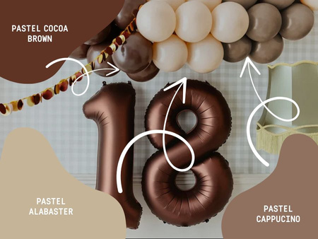  Balony lateksowe 30cm, kawowy, 100 szt.