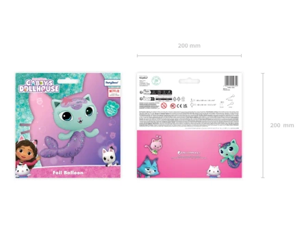 Balon foliowy - Koci Domek Gabi - Syrenkotka - 80 x 82cm