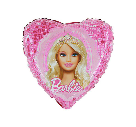 Balon foliowy, Serce, Barbie, 45 cm, 1 szt.