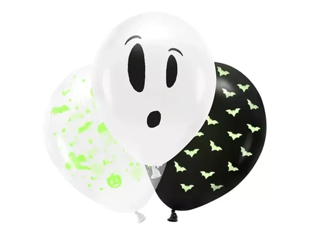  Balony lateksowe UV 27cm - BOO! - Mix - 3 szt.