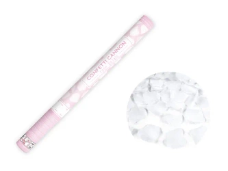 Tuba konfetti - Płatki róż - Biały - 60cm