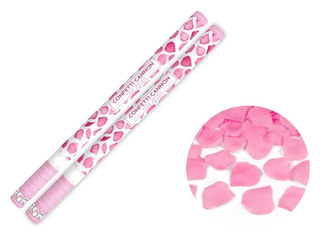 Zestaw 2x Tuba Konfetti - Płatki róż - różowy - 80cm