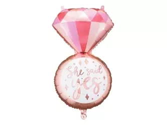 Balon foliowy, Pierścionek, She Said Yes - 41x72 cm