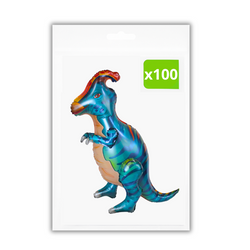 100 x Stojący balon foliowy - Dinozaur - Parazaurolof - 69x72x33cm - Purka