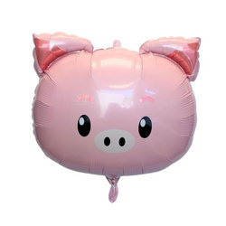 Balon Foliowy Głowa Świnki - 54 x 58 cm