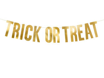 Baner, Trick or Treat, Złoty - 12 x 80 cm