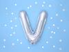 Balon foliowy - Litera "V" - Srebrna - 35 cm