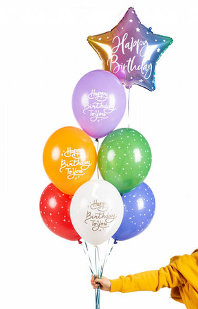 Balony 30 cm - Happy Birthday To You - Mix - 50 szt