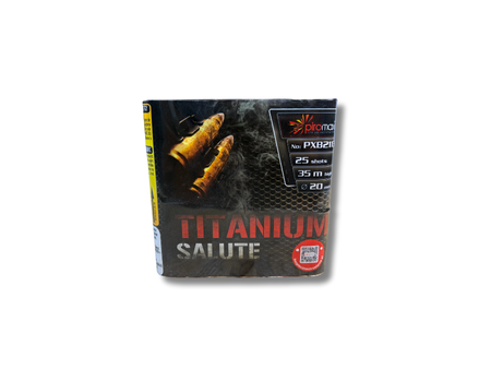 Bateria TITANIUM SALUTE, 25 strzałów, 20 mm, PXB2113, Piromax