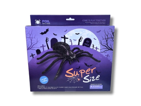 20 x Balon foliowy 3D - Pająk - Czarny - Halloween - 196x156cm - Purka