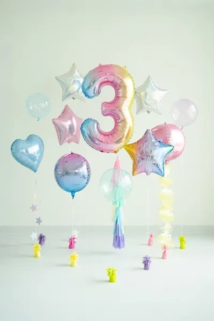 Balon foliowy - Cyfra 3 - Kolorowa - 86cm