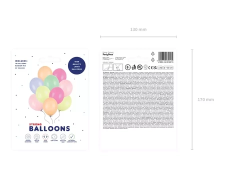 Balony Strong 30cm, Pastel Mix, 10 szt.