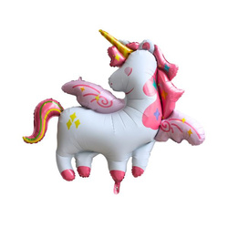 100 x Balon foliowy - Jednorożec - Biały - 126.5x116cm - Purka