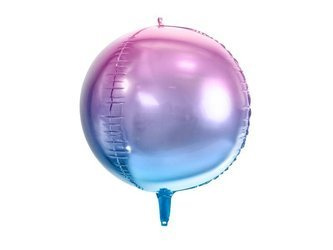 Balon foliowy, Kula Ombre, Fioletowo-Niebieska - 35 cm