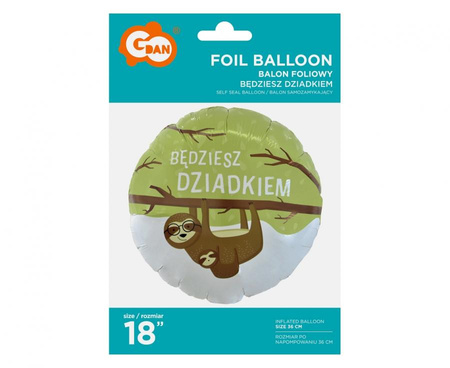 Balon foliowy 45cm - Będziesz dziadkiem - 1szt.