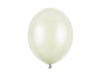 Balon lateksowy 30cm, jasnokremowy metalizowany, 1 szt.