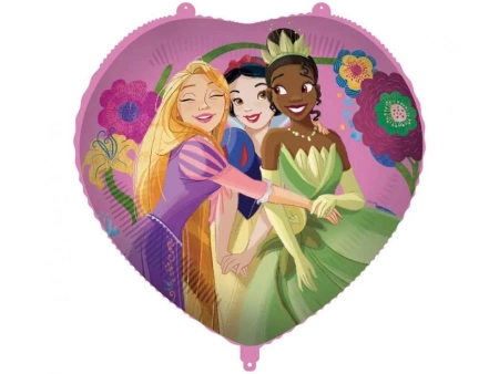  Balon foliowy 46cm, Serce, Princess, Disney, 1 szt.