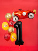 Balon foliowy - Cyfra "1" - Czarny - 86 cm