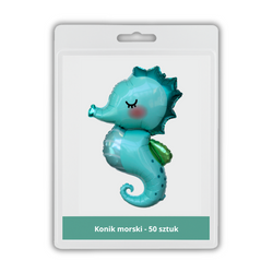 50 x Balon foliowy - Konik Morski - 58.5 x 98 cm - Purka