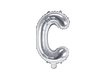 Balon foliowy - Litera "C" - Srebrna - 35 cm