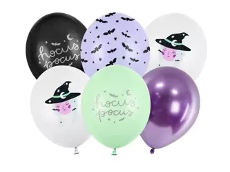 Balony 30cm - Czarownica - Halloween - 6 szt.