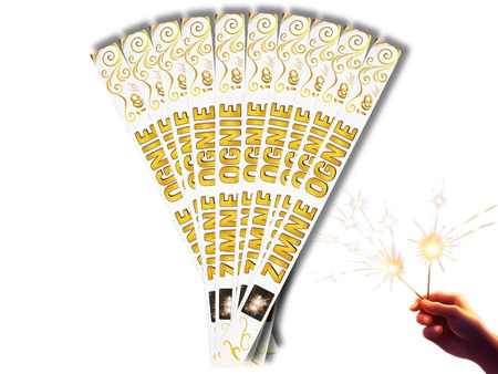 ZESTAW 60 szt - PIĘKNIE ZDOBIONE WESELNE ZIMNE OGNIE 70 cm