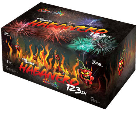 POKAZ FAJERWERKÓW HABANERO RED SAVINA, 123 strzały, 25-30 mm, ZBC500, ZomBum