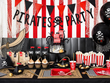 Baner imprezowy, Pirates Party, Czarny - 14 x 100 cm