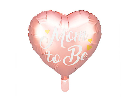 Balon foliowy, Mom to Be, Różowe Serce - 45cm