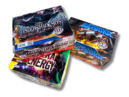 ZESTAW SYLWESTROWY 3 WYRZUTNIE