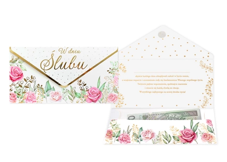 Koperta podarunkowa - Ślub - Kwiaty
