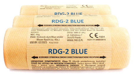 ZESTAW - 3 x ŚWIECA DYMNA - Niebieska - Zawleczka - RDG-2-BLUE - Ark-O