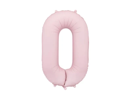 Balon foliowy, Cyfra "0", Różowy - 86cm 