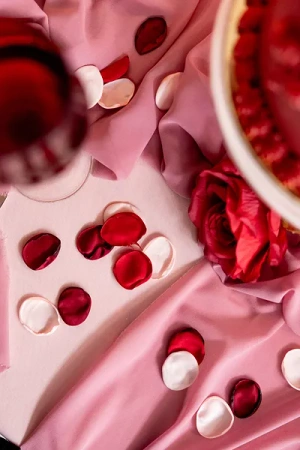 Płatki róż w woreczku - Różowe - 100 sztuk