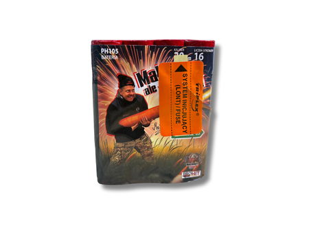 Wyrzutnia fajerwerków MAŁY ALE WARIAT - 16 strzałów - 20 mm - 1 szt.