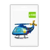 100 x Stojący balon foliowy - Niebieski helikopter -  77x49x30cm - Purka